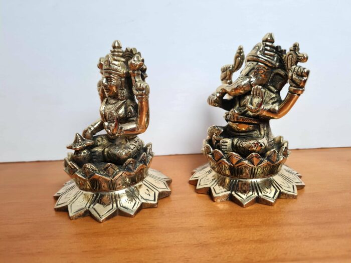 Lakshmi Ganesha Murti para Diwali Puja em Brass