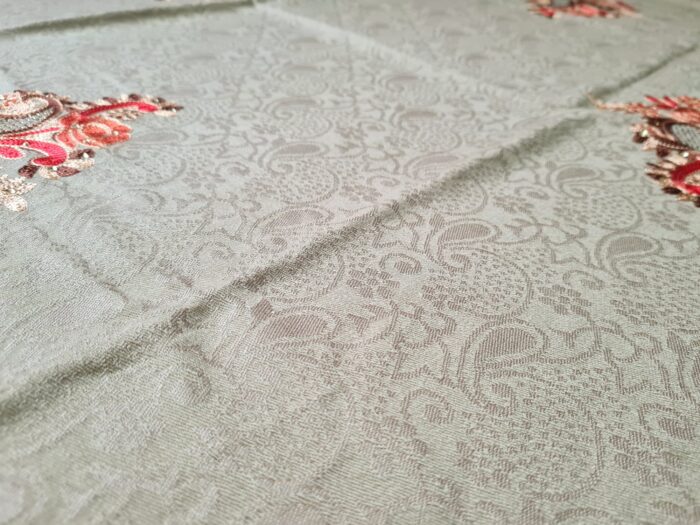 Xale de Cashmere Pashmina 100% bordado com fios de seda