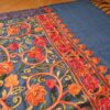 Xale de Cashmere Pashmina 100% bordado cor azul e color