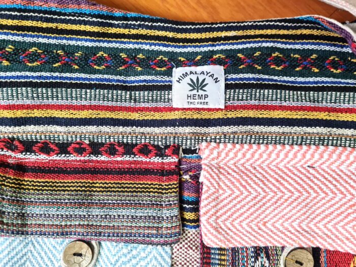 Bolsa indiana 100% Hemp fibra natural com alça longa color etnic grande