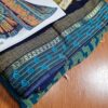 20230109_223821 Sari indiano viscose com estampa floral e geométrica verde e azul