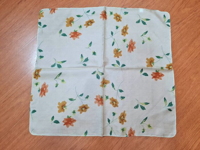 neck scarf lenço indiano bege floral