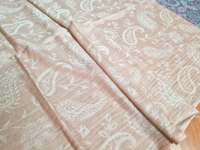 20230111_122558 Pashimina indiana de cashmere estampa paisleys coral rosé