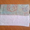 Pashmina indiana verdadeira listrada adamascada estampa paisley rosa