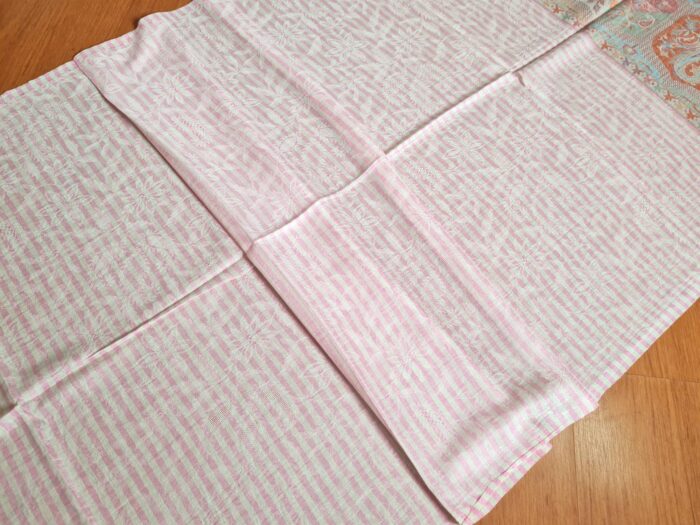 Pashimina indiana de cashmere estampa paisleys rosa listrado