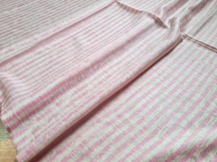 Pashimina indiana de cashmere estampa paisleys rosa listrado