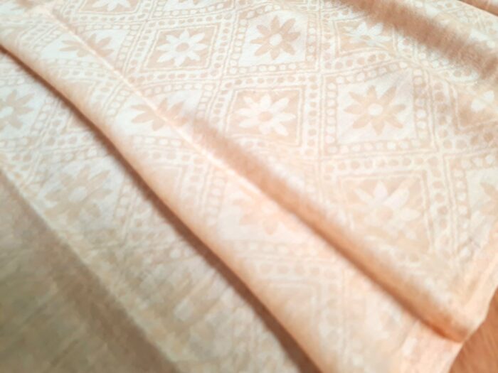 Pashimina indiana de cashmere estampa paisleys coral clarinho