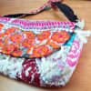 Bolsa indiana Banjara 100% bordada a mão creme e color