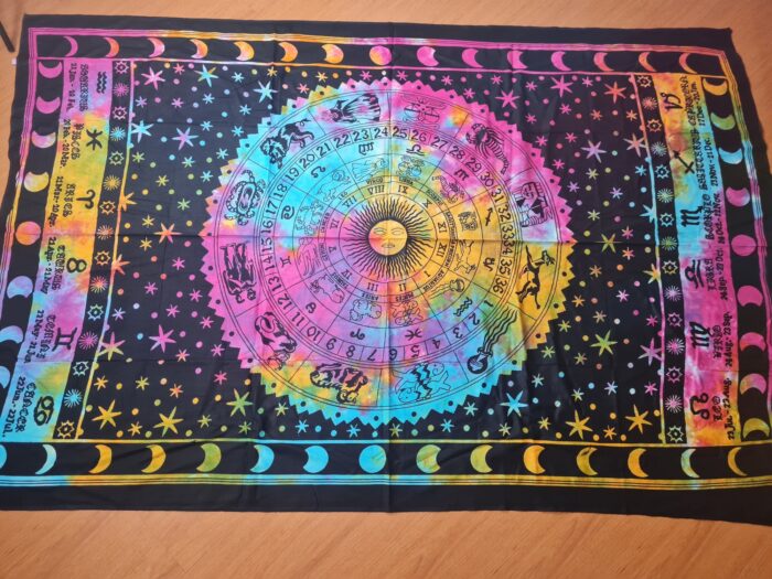 colcha indiana astrologia colorida