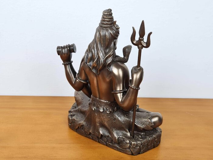Estátua do Deus Shiva da Veronese Design em postura de lótus 15 cm