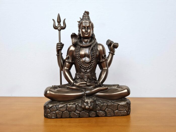 Estátua do Deus Shiva da Veronese Design em de lótus 15 cm