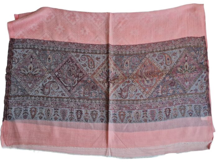 20260729_112324 pashmina indiana original de cashmere rosa com estampa de paisley