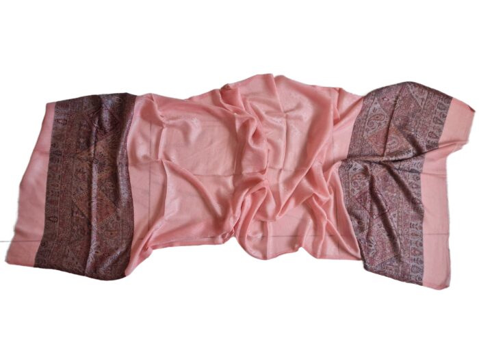 20260729_112508 Pashimina indiana de cashmere estampa paisleys rosa coral