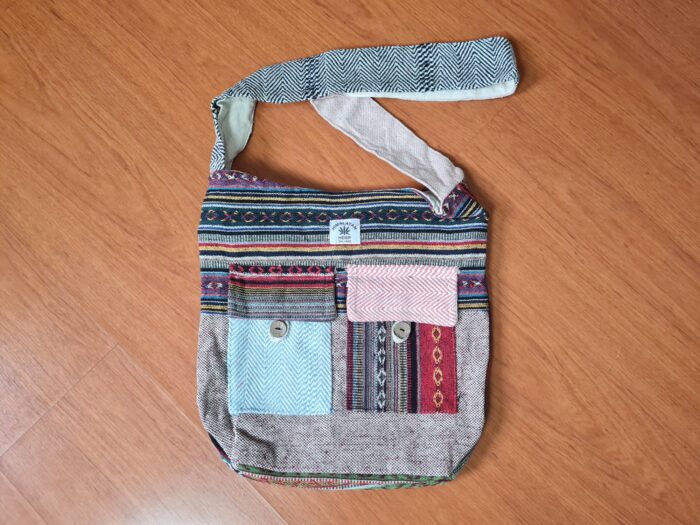 bolsa indiana de cânhamo colorida tamanho grande
