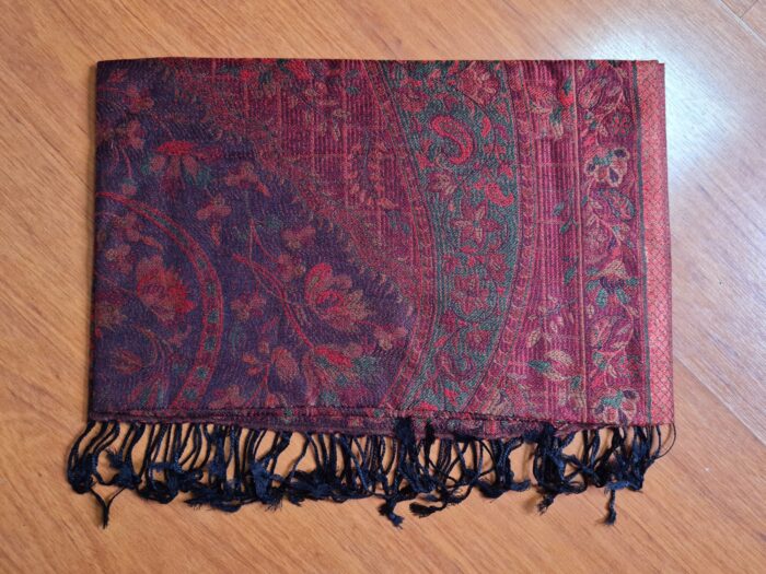 lenço pashimina indiana estampa paisley com franjas viscose dupla face