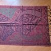 Pashimina indiana estampada de viscose dupla face bordô com franja