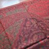 Pashimina indiana estampada de viscose dupla face bordô com franja