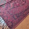 Pashimina indiana estampada de viscose dupla face bordô com franja