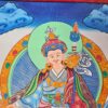20230212_134933 Painel de obra de arte Thangka Padmasambhava em tecido Jacquard verde escuro