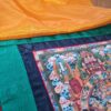 Painel de obra de arte Thangka Roda da Vida em tecido Jacquard verde
