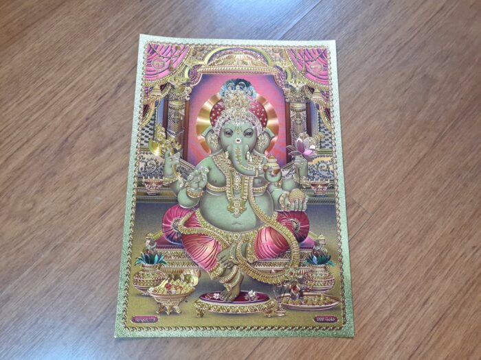 folha laminada dourada decorativa de Ganesha by India