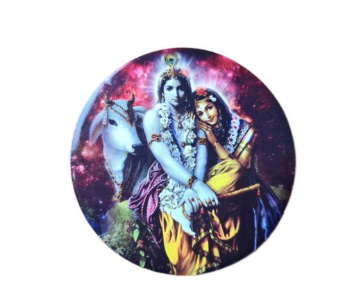 Adesivo indiano redondo de Radha & Krishna 7cm