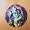 adesivo redondo de Radha & Krishna feito na Índia 7,5cm