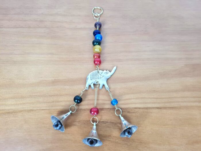 móbile indiano (ou sino dos ventos) de elefante e 7 chakras