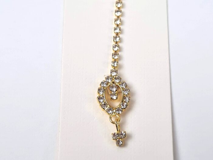 tika indiana dourada com strass