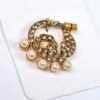 Piercing Maharathi dourado com pedras claras e pérolas II