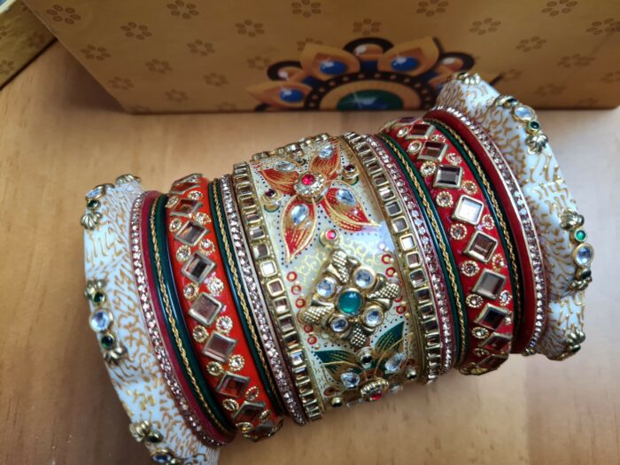 Chooda conjunto de pulseiras luxuosas para noivas em casamentos hindus