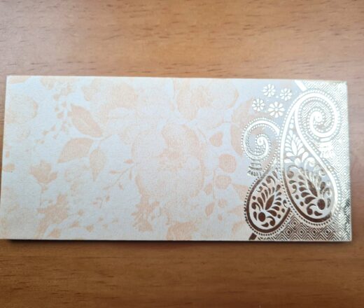 ENVELOPE INDIANO SALMÃO COM DOURADO ESTAMPA DE ARABESCOS