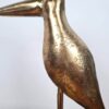 Adorno decorativo indiano base com pássaro dourado artesanal 21cm
