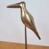 Adorno decorativo indiano base com pássaro dourado artesanal 31cm