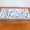 Caixa indiana decorativa com tampo floral azulejado 23cm
