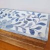 Caixa indiana decorativa com tampo floral azulejado 23cm
