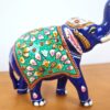 20230407_134852 Elefante de metal esmaltado com técnica cloisonné azul e verde 15cm