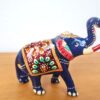 Elefante de metal esmaltado azul e color com técnica cloisonné 8cm