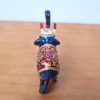 Elefante de metal esmaltado azul e color com técnica cloisonné 8cm