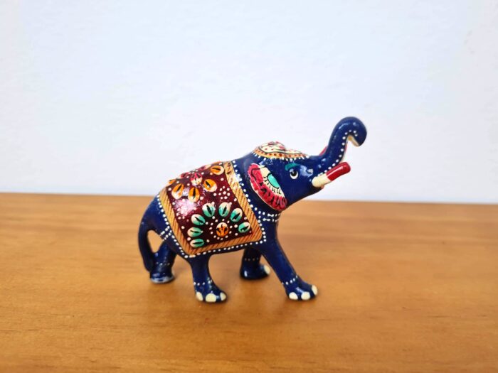 20230407_135134 elefante cloisonne, indiano, de metal esmaltado 7cm
