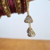 Conjunto de 2 braceletes indianos luxo para noivas indianas vermelho e dourado