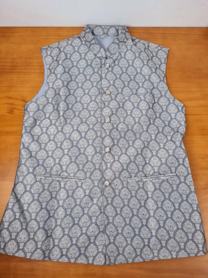 Conjunto noivo indiano 3 peças (e lindo colete Jacquard estampa clássica)