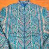 20230407_175437 Jodhpuri Suit Majestic Paisley paletó indiano estampado verde e color