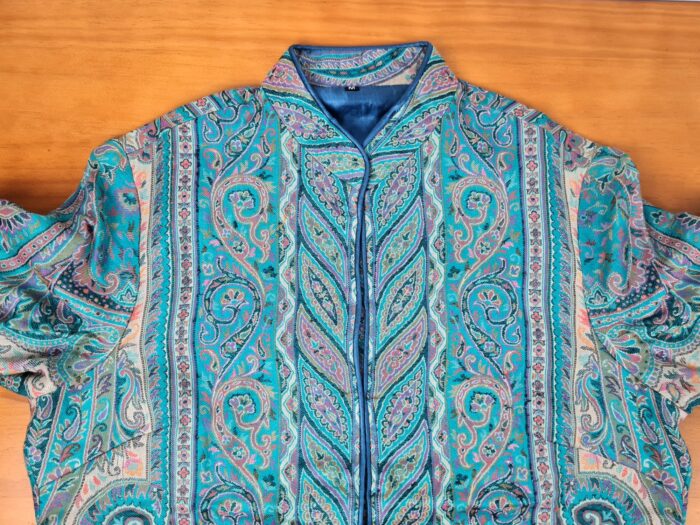 20230407_175552 Jodhpuri Suit Majestic Paisley paletó indiano estampado verde e color