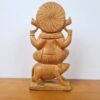 Estátua indiana de Ganesha esculpida em madeira maciça 21cm