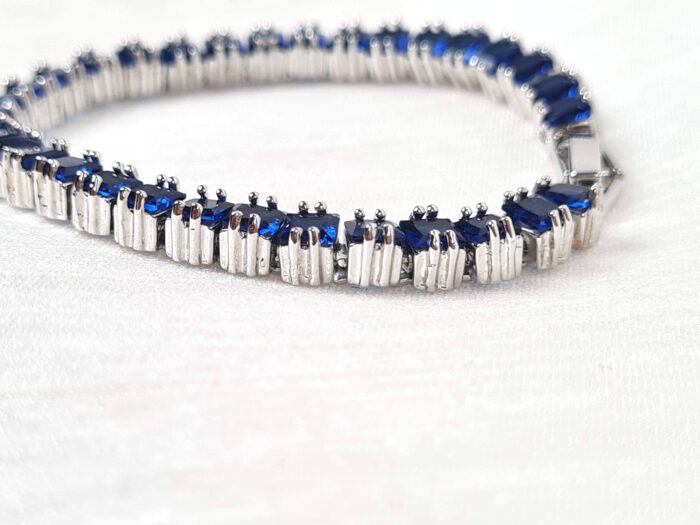Pulseira Riviera Safira Royal Blue 16ct – Prata 925 Banhado