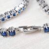 Pulseira Riviera Safira Royal Blue 16ct – Prata 925 Banhado