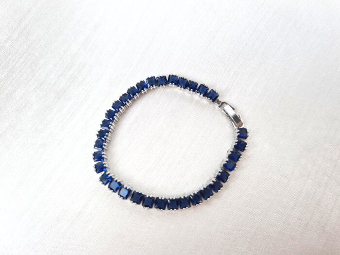 Pulseira Riviera Safira Royal Blue 16ct – Prata 925 Banhado