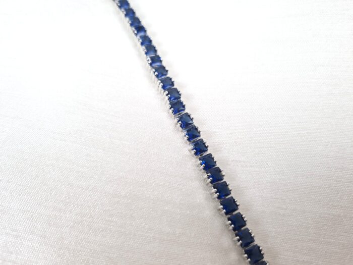 Pulseira Riviera Safira Royal Blue 16ct – Prata 925 Banhado