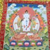 Painel de obra de arte Thangka Avalokiteshvara O Buda da Compaixão com seda